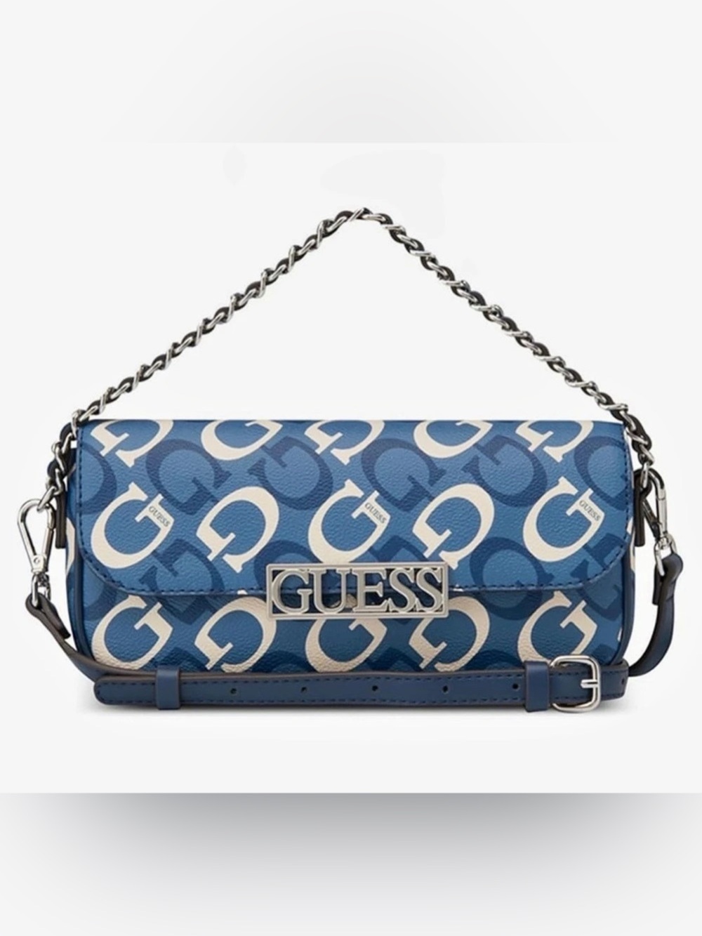 GUESS Blue & White Logo Crossbody Bag